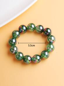 Minimalist Beaded Bracelet - Green - View 4