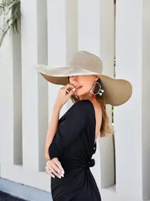 Mũ rơm rắn - Màu Khaki - Xem 1