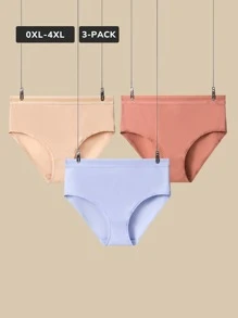 LUVLETTE Juego de 3 bragas de algodón cómodas de cintura alta para mujeres en talla grande - Multicolor - Ver 7