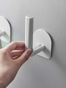 1pc Simple White Tissue Box Holder Storage Rack For Bathroom, Toilet - White - View 2