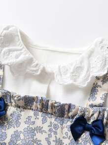 女寶寶春季洋裝新款兒童一歲二合一連體衣洋裝春秋時尚風格時尚公主裙 - 彩色 - 查看 4