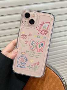 1个Gucadi花卉蝴蝶图案透明手机壳，兼容 15/15 Pro/15 Plus/15 Pro Max，国际版，非国内版 - 彩色 - 查看 8