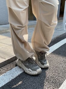 DAZY Pantalones Sólidos Con Cintura De Cordón - Beis - Ver 7