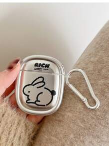 電鍍兔子圖案耳機殼適用於Airpods - 銀色 - 查看 3