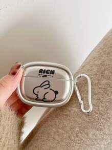 電鍍兔子圖案耳機殼適用於Airpods - 銀色 - 查看 4