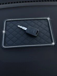 1pc Silicone Non-slip Car Pad - Black - View 1