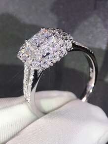 Cubic Zirconia Decor Ring Cubic Zirconia Decor Ring - Silver - View 5