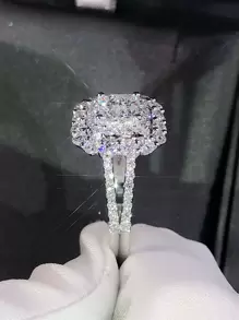 Cubic Zirconia Decor Ring Cubic Zirconia Decor Ring - Silver - View 6