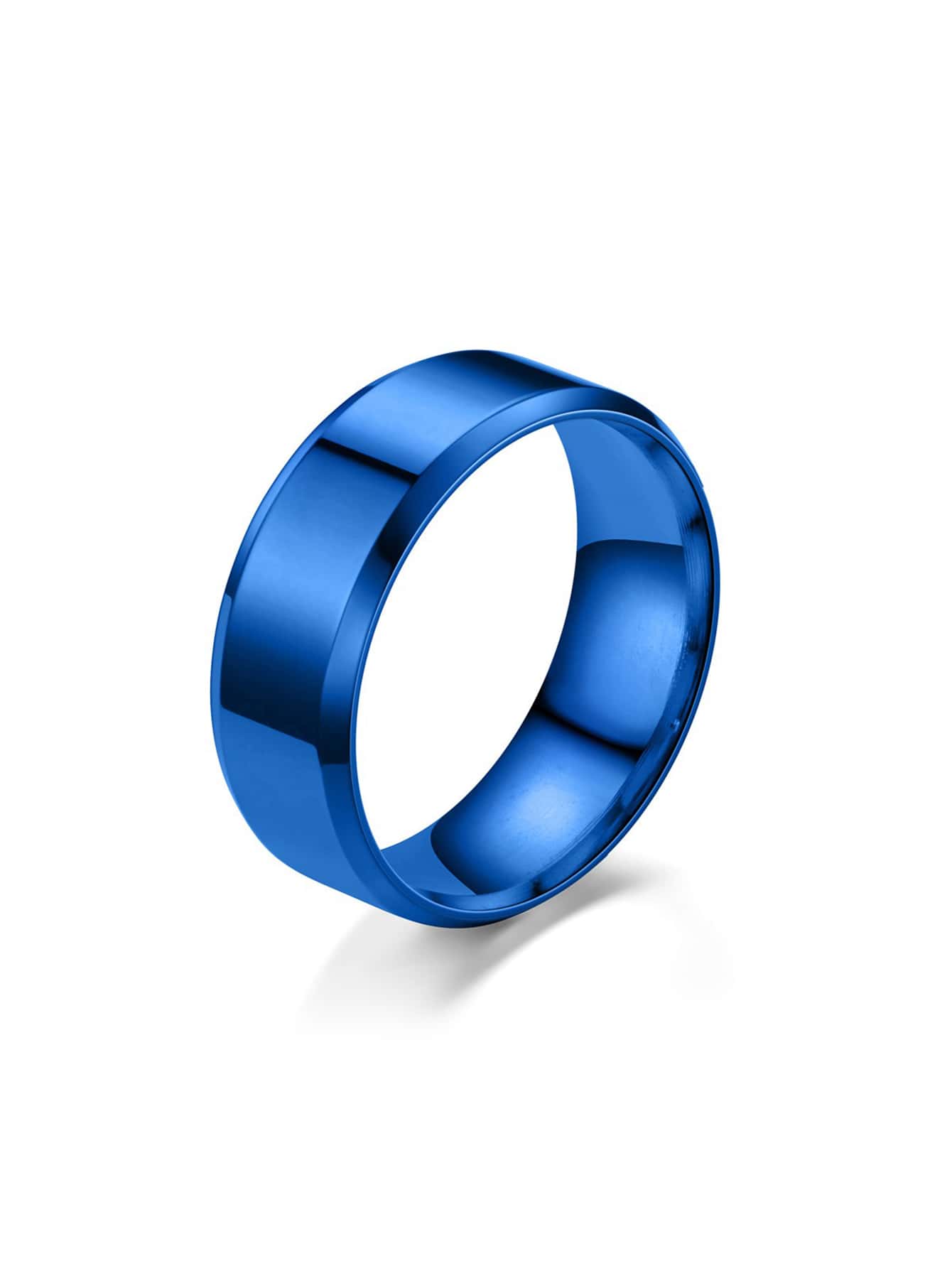 1入組時尚不銹鋼簡約單環男士日常裝飾男士時尚休閒金屬多面戒指