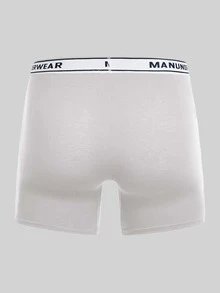 Men 3pcs Letter Tape Waist Boxer Brief - White - View 2