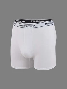 Men 3pcs Letter Tape Waist Boxer Brief - White - View 3