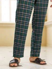 Men Tartan Print Sleep Pants - Multicolor - View 6