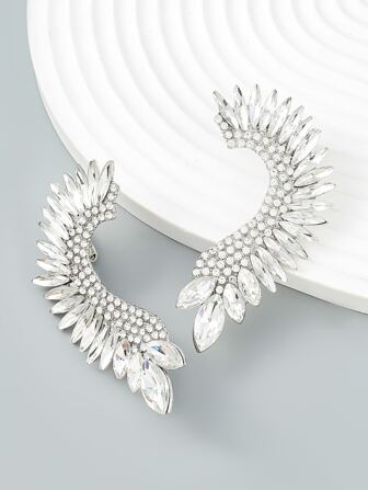 Mujer 1 par Pendientes de tachuela atractivo zirconia cúbica con diseño de ala 3D para para fiesta