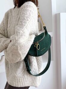 Riñonera pequeño con estampado de letra con diseño de cadena - Verde - Ver 6