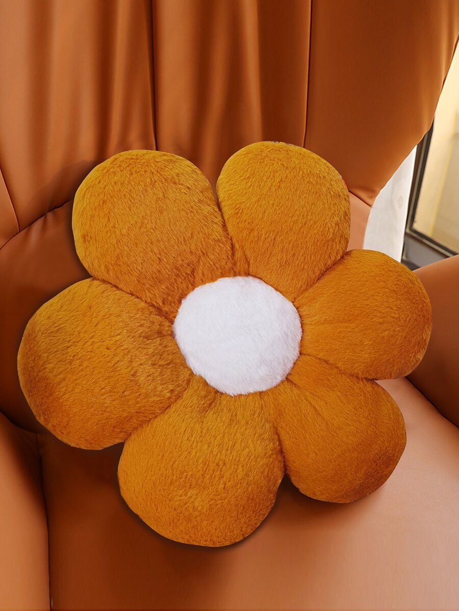 1 Gối Trang Trí Thiết Kế Hoa, Gối Trang Trí Flannelette Hiện Đại Cho Gia Đình - Màu nâu Sô-cô-la - Xem 1