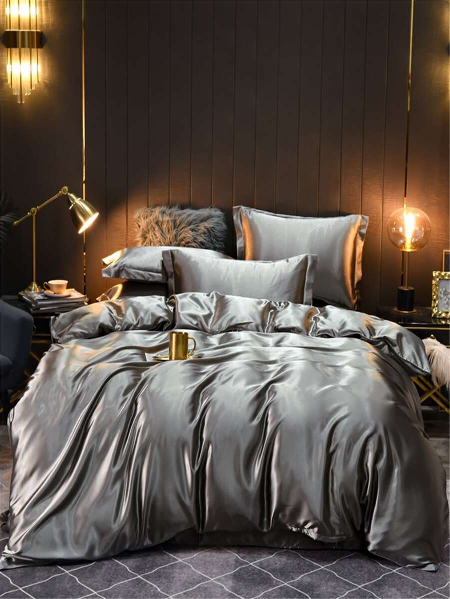 3 Cái/bộ Bạc Túi Đựng Chăn Màn Bộ Mà Không Chất Độn Tối Giản Polyester Nhiều Kích Thước Mềm Mại Bộ Chăn Ga Gối Cho Phòng Ngủ, Tất Cả Các Mùa - Bạc - Xem 1