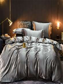 3 Cái/bộ Bạc Túi Đựng Chăn Màn Bộ Mà Không Chất Độn Tối Giản Polyester Nhiều Kích Thước Mềm Mại Bộ Chăn Ga Gối Cho Phòng Ngủ, Tất Cả Các Mùa - Bạc - Xem 5