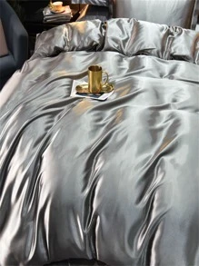 3 Cái/bộ Bạc Túi Đựng Chăn Màn Bộ Mà Không Chất Độn Tối Giản Polyester Nhiều Kích Thước Mềm Mại Bộ Chăn Ga Gối Cho Phòng Ngủ, Tất Cả Các Mùa - Bạc - Xem 8