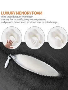 1入組雙色旅行枕現代滌綸旅行枕 - 黑色 - 查看 3