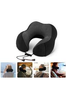 1入組雙色旅行枕現代滌綸旅行枕 - 黑色 - 查看 7