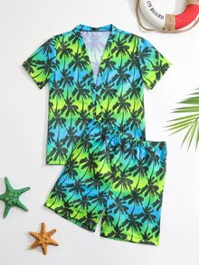 Boys Tropical Print Beach Swimsuit - Multicolor - View 5