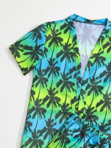 Boys Tropical Print Beach Swimsuit - Multicolor - View 3