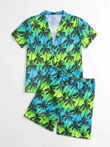 Boys Tropical Print Beach Swimsuit - Multicolor - View 1