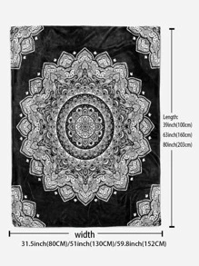 1 manta con diseño de Mandala, manta de tela de punto moderna para el hogar - Multicolor - Ver 3