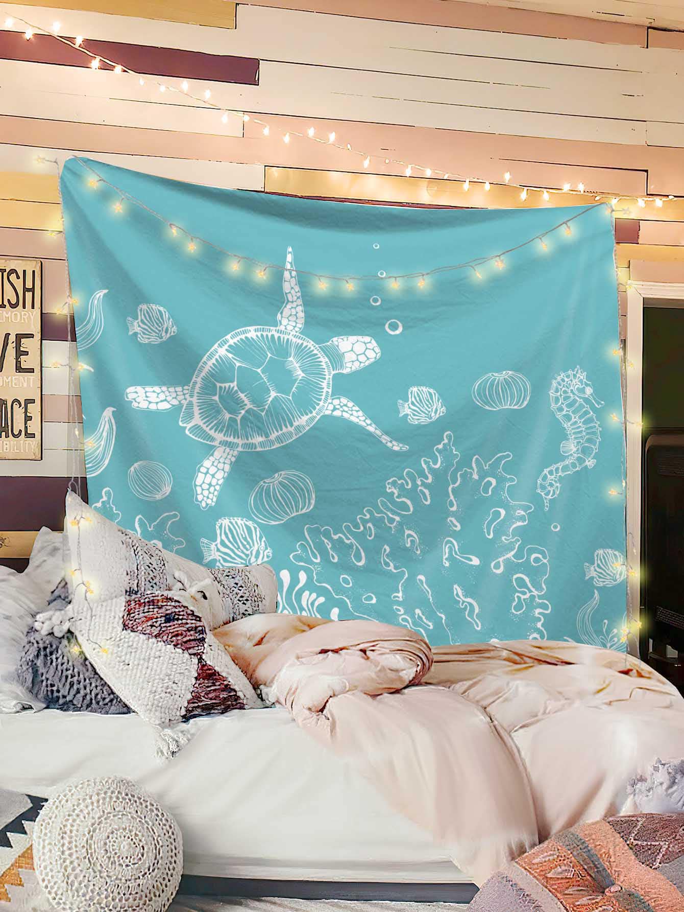1 Vải Thảm Hiện Đại Họa Tiết Con Rùa Thảm Poster Treo Tường Cho Phòng Ngủ Thẩm Mỹ - Nhiều màu - Xem 1
