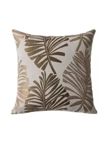 1pc Leaf Pattern Cushion Cover Without Filler, Modern Fiber Decorative Throw Pillow Cover For Home
