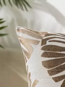 1pc Leaf Pattern Cushion Cover Without Filler, Modern Fiber Decorative Throw Pillow Cover For Home