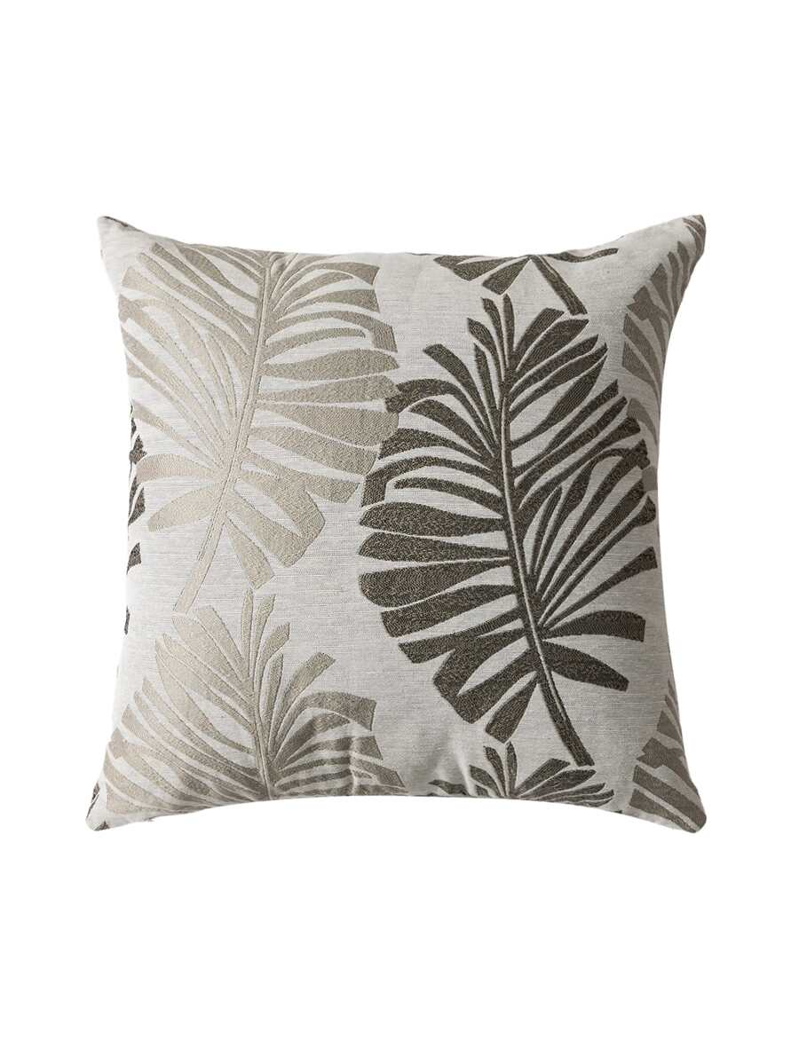 1入組無填充物葉形提花靠墊套纖維裝飾抱枕套適用於客廳家居裝飾 - 彩色 - 查看 1