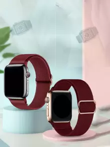 1 条 18mm20mm22mm 纯色可调节长度尼龙环弹性表带兼容三星 Galaxy Watch 6/5/4 40mm 44mm，弹力表带兼容 Galaxy Watch 5 Pro Band 45mm/Watch 4 Classic/6classic 42mm 46mm/Active 2，尼龙编织弹性兼容华为 GT4/GT3/GT2/Watch 4/Garmin Watch/Amazfit 智能表带，柔软可调节尼龙透气运动表带兼容 表带 38/40/41mm 42/44/45/49mm，兼容 表带系列 9 8 7 6 5 4 3 2 1，尼龙替换手链适用于 Fitbit Versa2versa3/4 Charge5/Charge6 表带 - 酒紅色 - 查看 3