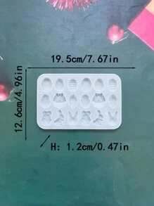 1 Khuôn Kẹo Silicon, Hiện Đại Trứng Phục Sinh & Thỏ Thiết Kế Khuôn Kẹo Cho Gia Đình - trắng - Xem 2