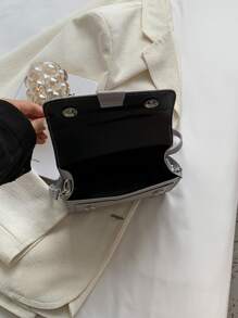 1 chiếc túi đeo chéo hình vuông bằng da PU có nắp từ tính, thiết kế tối giản đơn giản, đa năng và giản dị dành cho nam giới sử dụng hàng ngày/du lịch, dây đeo có thể điều chỉnh - Xám - Xem 4