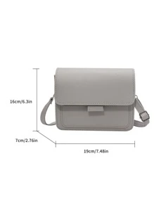 1 chiếc túi đeo chéo hình vuông bằng da PU có nắp từ tính, thiết kế tối giản đơn giản, đa năng và giản dị dành cho nam giới sử dụng hàng ngày/du lịch, dây đeo có thể điều chỉnh - Xám - Xem 6