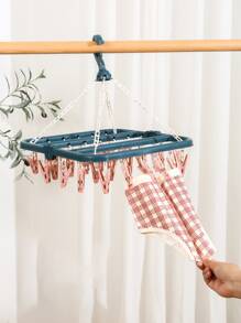 1pc PP Drying Rack, Color Block Clothes Drying Hanger For Household