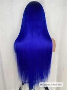13*4 Lace Front Wigs dark blue color Straight Hair transparent Lace Wigs human hair wig Natural Wig - Royal Blue - View 3