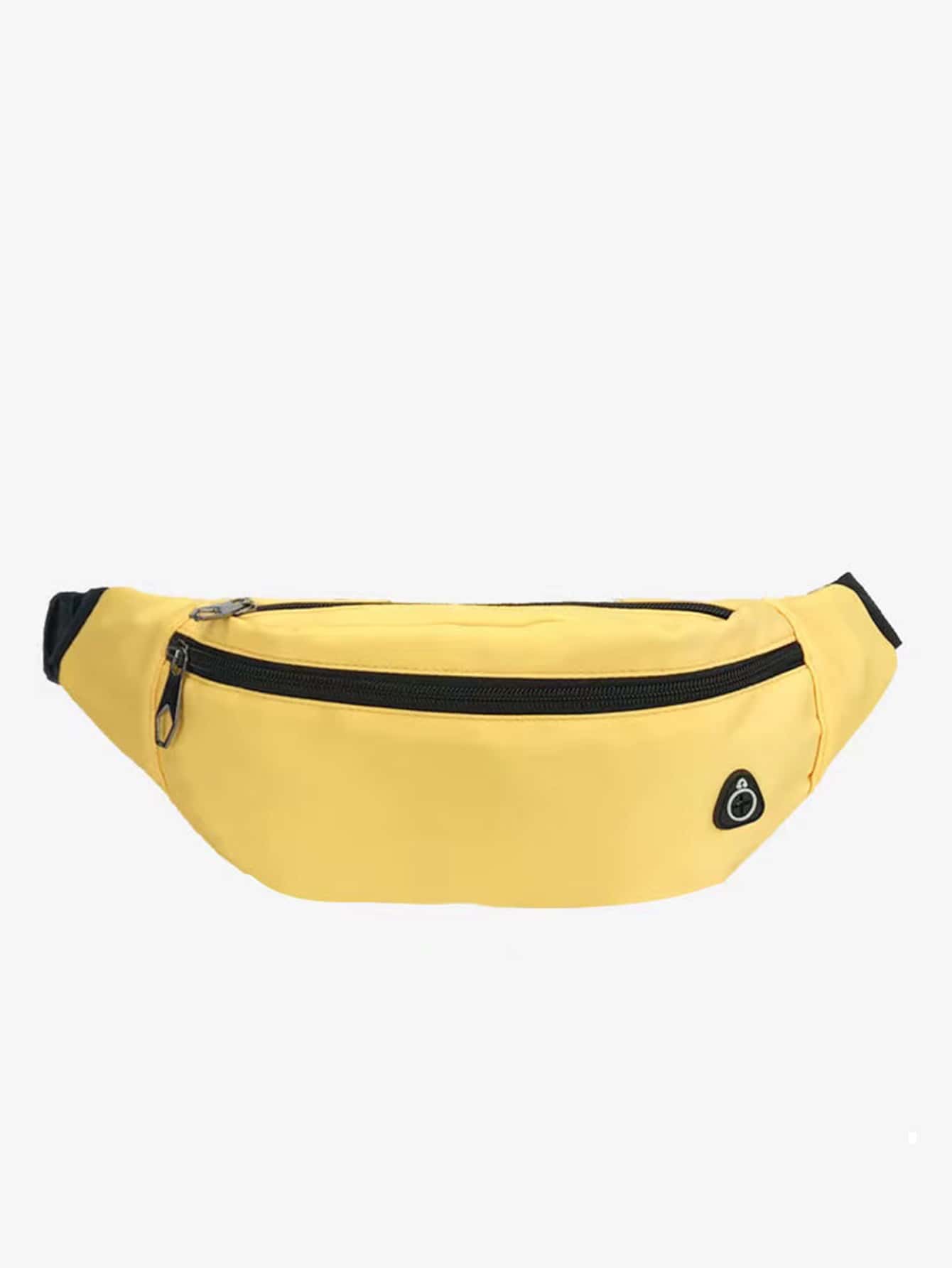 Zipper Bum Bag Yellow Waist Bag - Yellow - View 1
