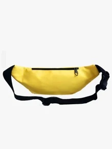 Zipper Bum Bag Yellow Waist Bag - Yellow - View 3