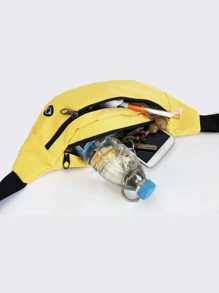 Zipper Bum Bag Yellow Waist Bag - Yellow - View 5