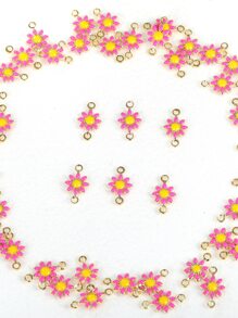 50 piezas/set Accesorio de joya DIY con diseño de flor - Multicolor - Ver 3