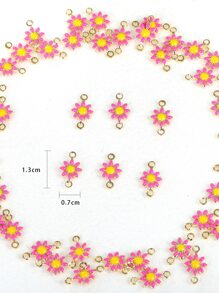 50 piezas/set Accesorio de joya DIY con diseño de flor - Multicolor - Ver 4