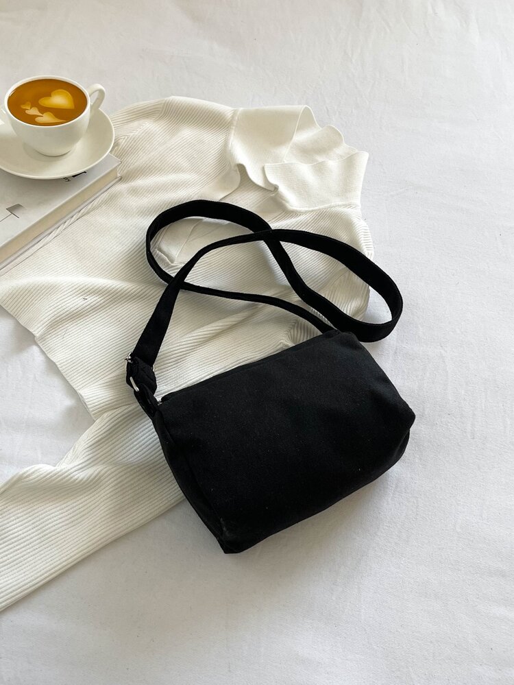 Minimalist Square Bag Mini Flap Black