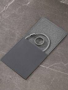 1pc Men's Simple Stainless Steel Necklace And Bracelet Set, Suitable For Daily Wear - Silver - View 8