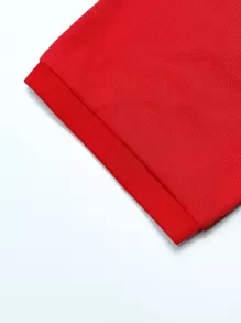 Manfinity Homme 男士素色POLO衫 - 紅色 - 查看 7