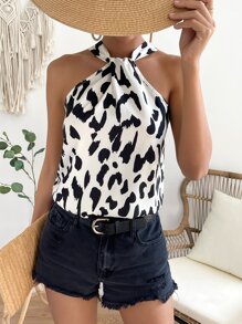 SHEIN VCAY Allover Print Blouse - White - View 6