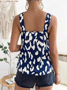 SHEIN VCAY 滿版印花繞頸襯衫