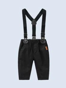 Đứa bé trai In vết tròn Polka Nơ mặt trước Áo liền quần chặt & Tạp dề Quần - Đen và trắng - Xem 4