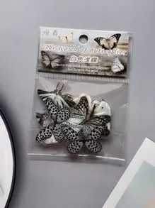 40 piezas Pegatina con patrón de mariposa pegatinas papelería manualidades libro de sticker estikers - Multicolor - Ver 2